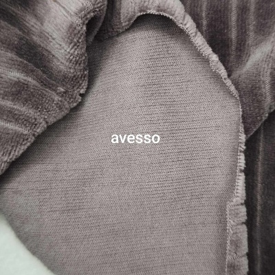 Malha Peluche (tipo veludo) Jaquard CINZA