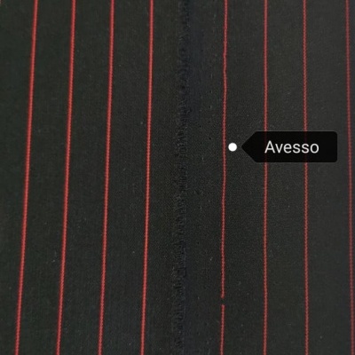 Tecido de Sarja PRETO / VERMELHO