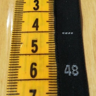 Etiqueta de Tamanhos "NÚMEROS ADULTO" PRETO