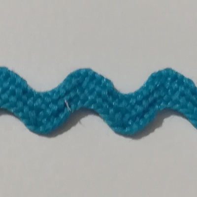 Fita Ondulada - Espiguilha AZUL TURQUESA 6mm