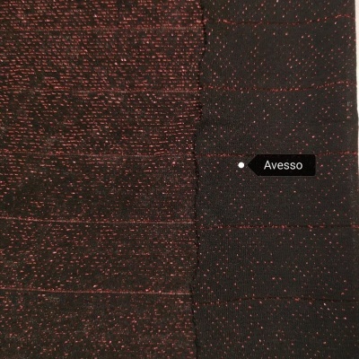 Malha Jersey Interlock c/ Lurex PRETO/BRONZE