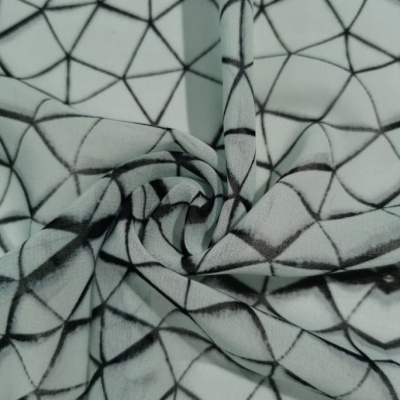 Tecido Chiffon MOSAICO VERDE ÁGUA