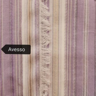 Tecido Popeline RISCAS LILÁS / BEGE