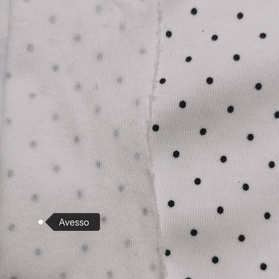 Malha Jersey Interlock algodão POLKA DOT
