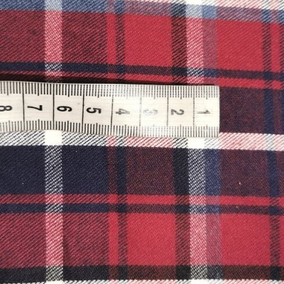 Tecido Flanela Tartan Bordeux / Marinho