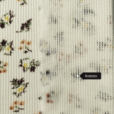 Malha Canelada / Rib FLORAL BROWN