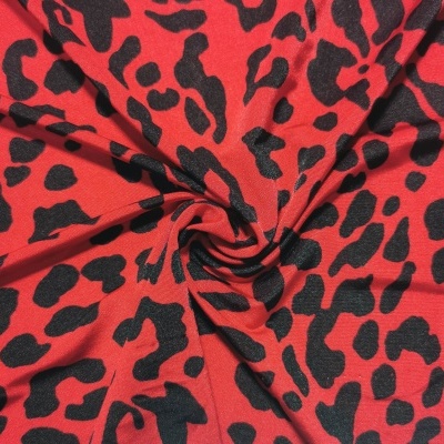 Malha Jersey Licra RED LEOPARD