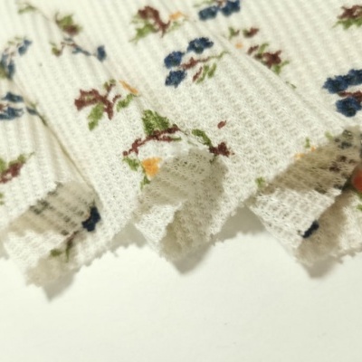 Malha Canelada / Rib FLORAL BLUE