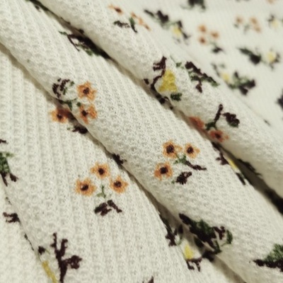 Malha Canelada / Rib FLORAL BROWN