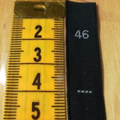 Etiqueta de Tamanhos "NÚMEROS ADULTO" PRETO