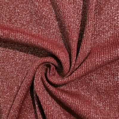 Malha canelada/rib c/Lurex SHINE BORDEAUX