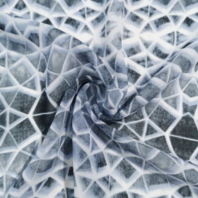 Tecido Chiffon MOSAICO AZUL