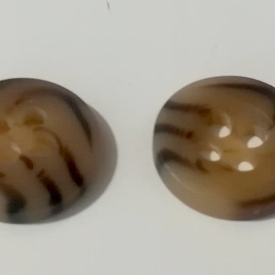 Botão Bege Raiado - 12 mm Pack 12