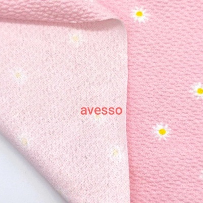 Malha Jersey Jacquard c/ Elastano MARGARIDAS