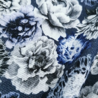 Malha Piquet FLORAL AZUL