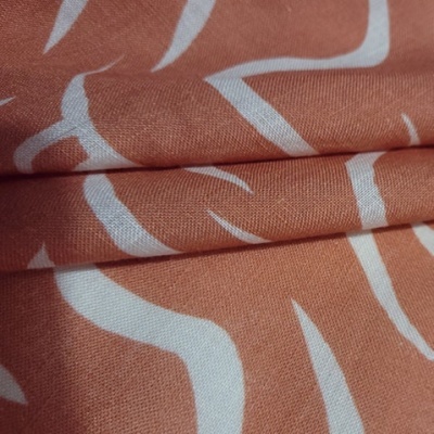 Tecido Linho SALMÃO PÁSSAROS BRANCOS