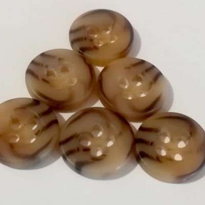 Botão Bege Raiado - 12 mm Pack 12