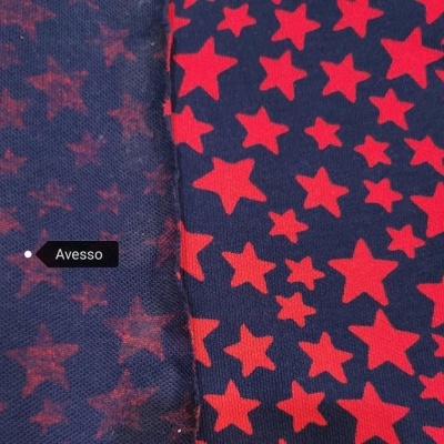Malha Piquet ESTRELADO VERMELHO/MARINHO