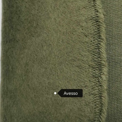 Felpa Italiana c/carda e elastano ARMY GREEN