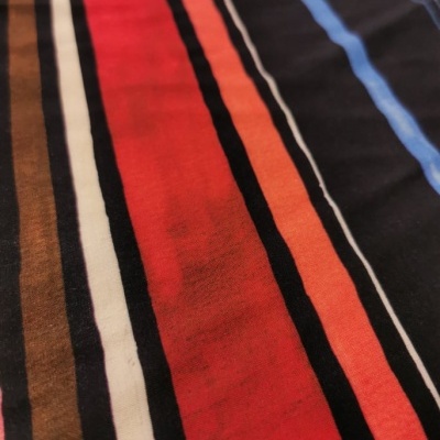 Tecido Algodão MARINHO RISCAS COLORIDAS