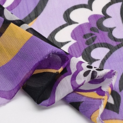 Tecido Chiffon FLORIDO LILÁS