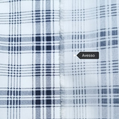 Tecido Popeline XADREZ MARINHO