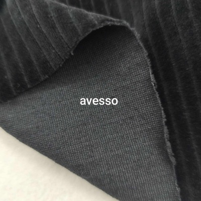 Malha Peluche (tipo veludo) Jaquard c/elastano BLACK