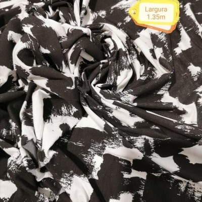 Malha Jersey c/ Elastano PADRÃO BRANCO & PRETO