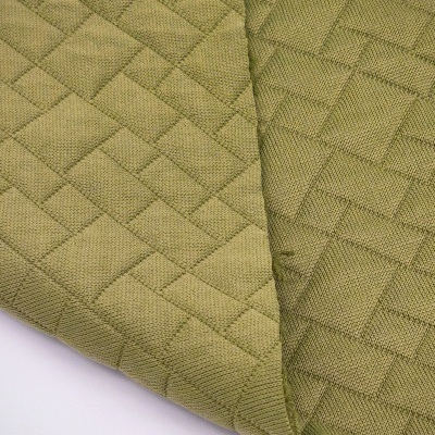 Malha Interlock Jacquard dupla face acolchoada VERDE SECO