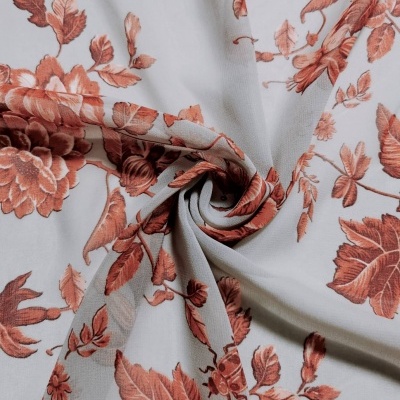 Tecido Chiffon FLORES OUTONAIS