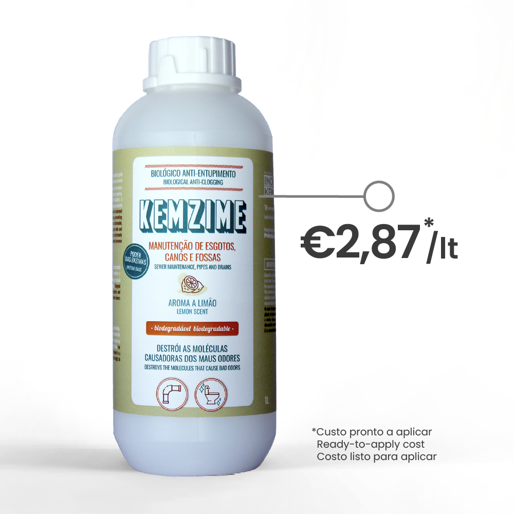 Biológico anti entupimento de esgotos - KEMZIME Biológico anti entupimento de esgotos - KEMZIME