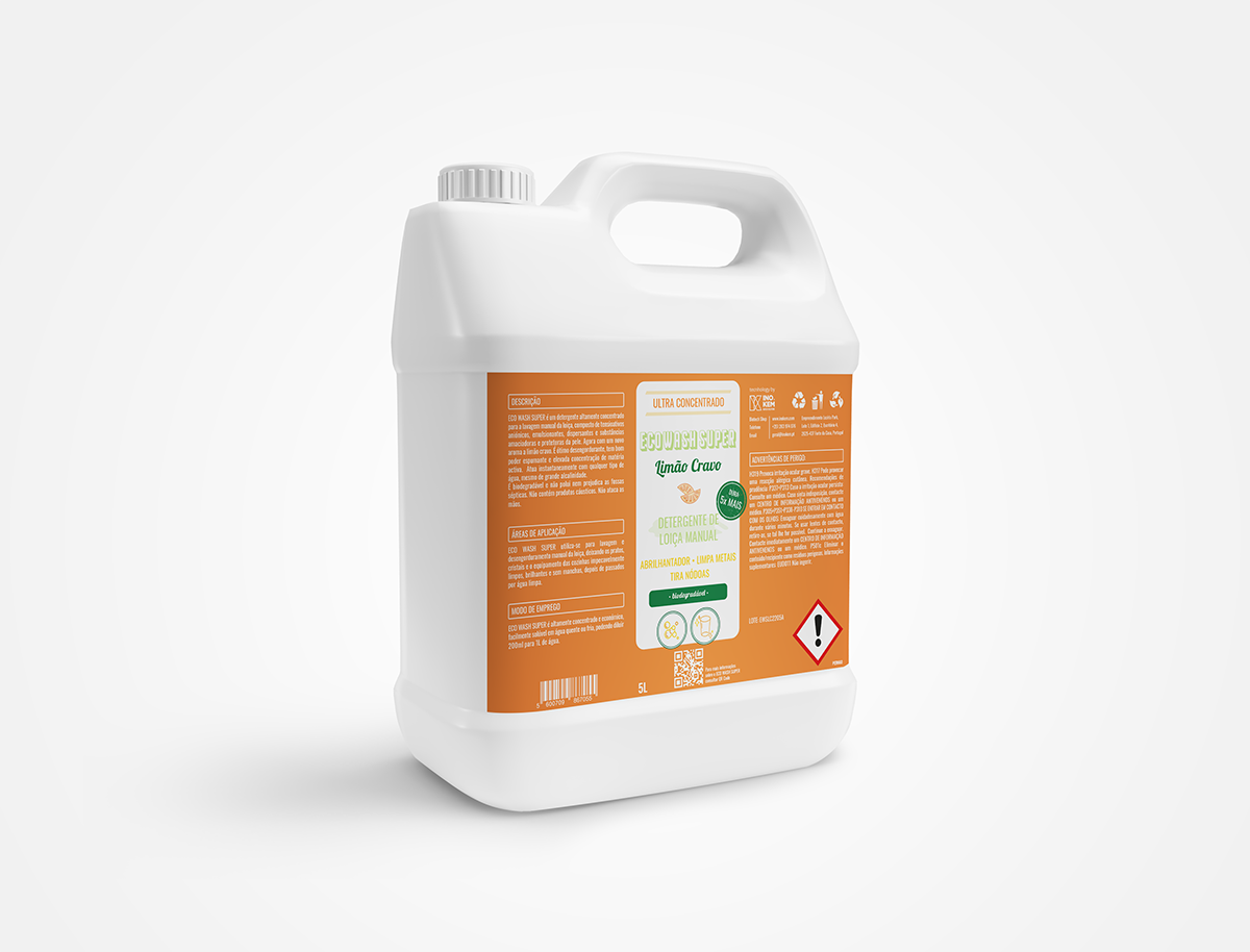 Detergente de loiça - ECOWASH SUPER Limão Cravo Detergente de loiça - ECOWASH SUPER Limão Cravo