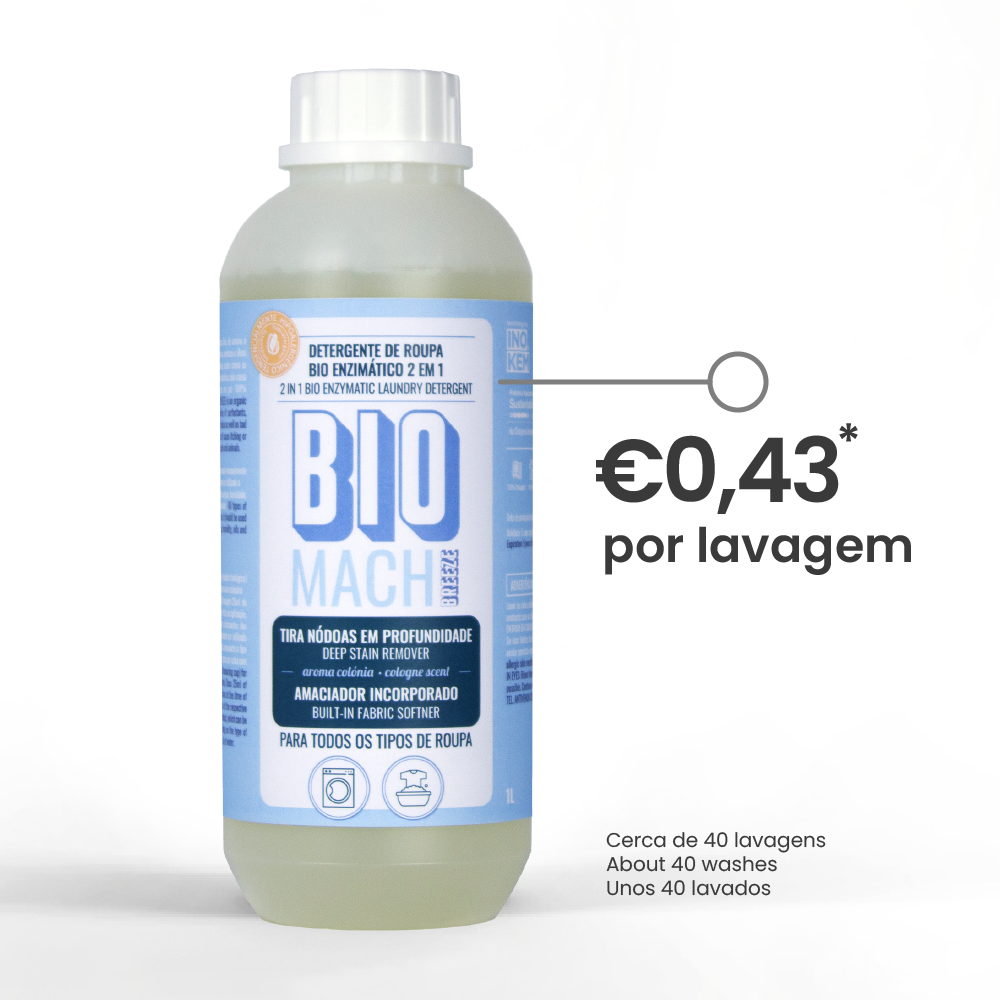 Detergente de roupa bio enzimático 2 em 1 - BIOMACH SUPER BREEZE (colónia) Detergente de roupa bio enzimático 2 em 1 - BIOMACH SUPER BREEZE (colónia)