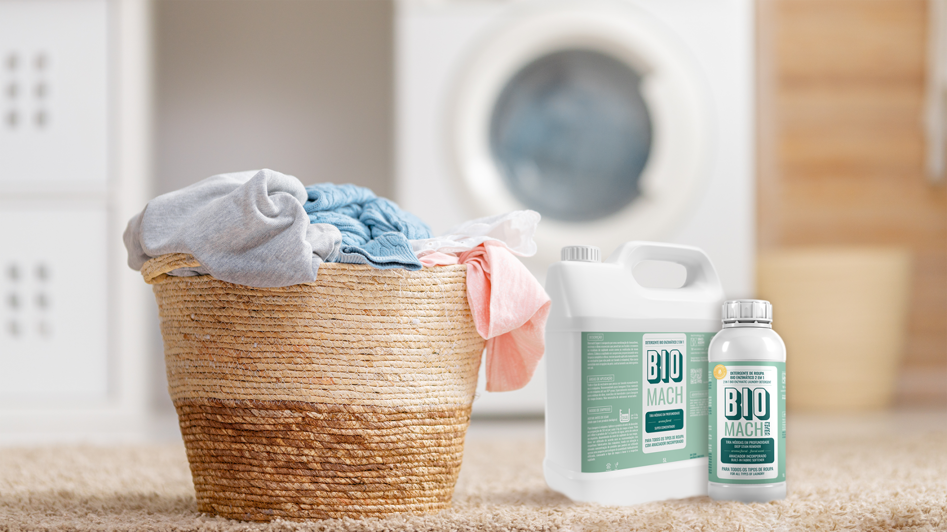 Detergente de roupa bio enzimático 2 em 1 - BIOMACH SUPER Original (frutado) Detergente de roupa bio enzimático 2 em 1 - BIOMACH SUPER Original (frutado)