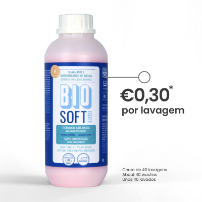 Intensificador de perfume anti-vincos p/ roupa- BIOSOFT BREEZE (colónia)