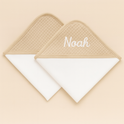 Fraldas de algodão com detalhe musselina - bege