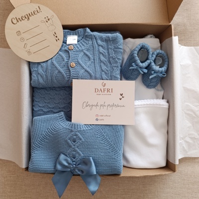 Box laço - azul cobalto