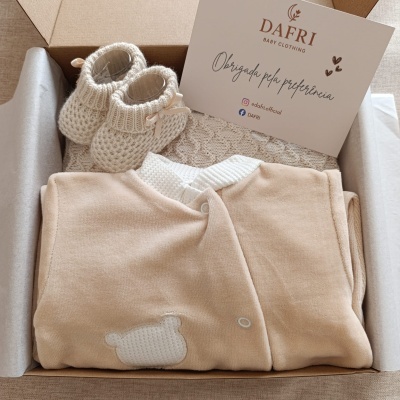 BOX ursinho - Areia (Personalizável)