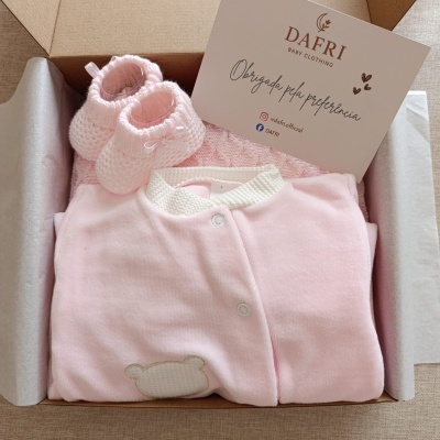 BOX ursinho - rosa claro (Personalizável)