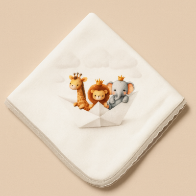 Fralda algodão animais da selva - cinza