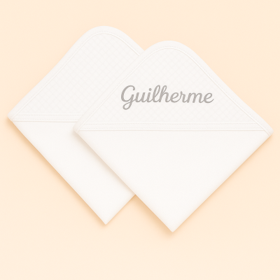 Fraldas de algodão com detalhe musselina - branco