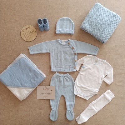 Box pompom - azul claro