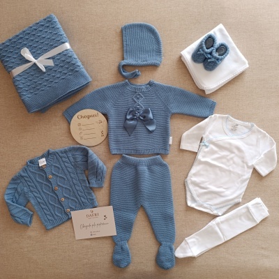 Box laço - azul cobalto