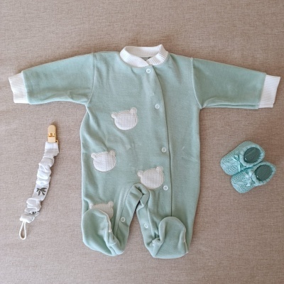 Babygrow veludo ursinho - Verde