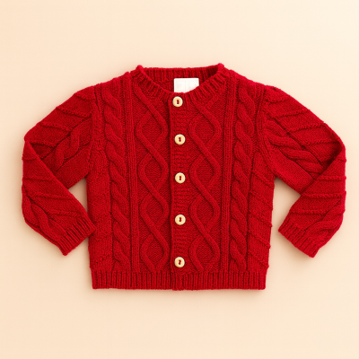 Casaco entrançado - vermelho