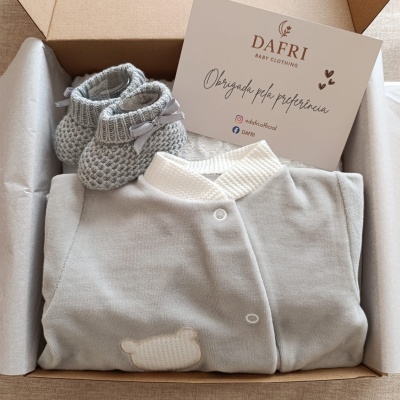 BOX ursinho - cinzento (Personalizável)