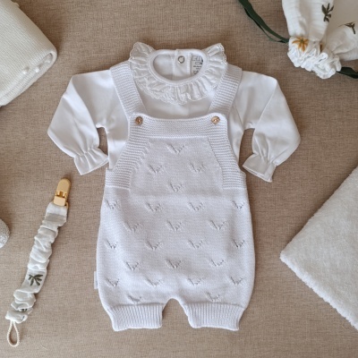 Jardineiras 100% algodão brancas