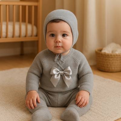 Conjunto de malha laço - cinzento