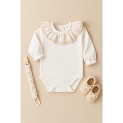 Body sem carda com gola bege