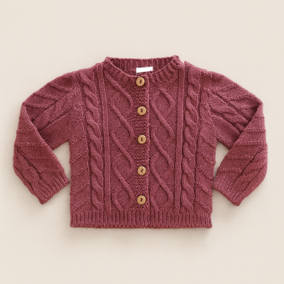 Casaco entrançado - Malva